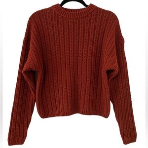 Universal Threads Rust Crew Neck Cropped Sweater